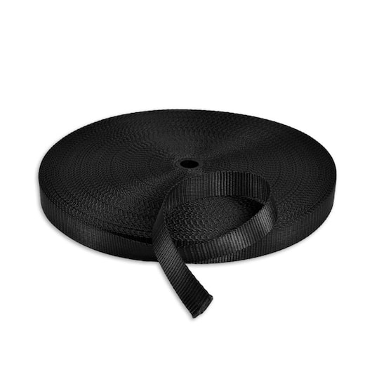 1" Black Nylon Webbing